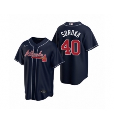 Youth Atlanta Braves #40 Mike Soroka Nike Navy 2020 Replica Alternate Jersey