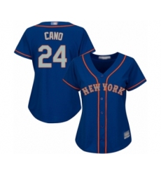 Women's New York Mets #24 Robinson Cano Authentic Royal Blue Alternate Road Cool Base Baseball Jersey