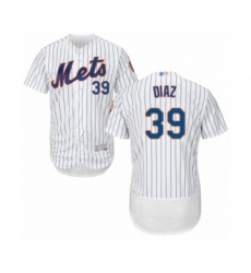 Men's New York Mets #39 Edwin Diaz White Home Flex Base Authentic Collection Baseball Jersey