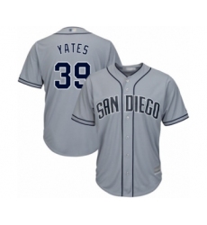 Men's San Diego Padres #39 Kirby Yates Replica Grey Road Cool Base Baseball Jersey
