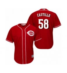 Youth Cincinnati Reds #58 Luis Castillo Authentic Red Alternate Cool Base Baseball Jersey