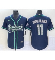 Men's Seattle Seahawks #11 Jaxon Smith-Njigba Navy Cool Base Stitched Baseball Jersey