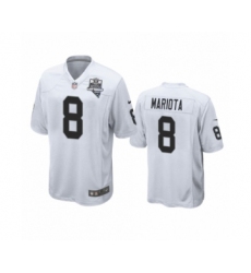 Men's Oakland Raiders #8 Marcus Mariota White 2020 Inaugural Season Game Jersey