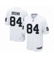 Men's Oakland Raiders #84 Antonio Brown Game White Football Jersey