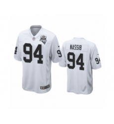 Men's Oakland Raiders #94 Carl Nassib White 2020 Inaugural Season Game Jersey