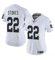 Women's Las Vegas Raiders #22 Eric Stokes White 2025 Vapor Football Stitched Jersey(Run Small)