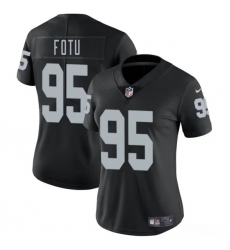 Women's Las Vegas Raiders #95 Leki Fotu Black 2025 Vapor Football Stitched Jersey(Run Small)