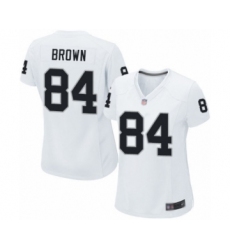 Women's Oakland Raiders #84 Antonio Brown Game White Football Jersey