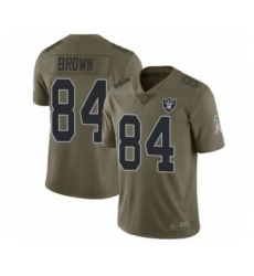 Youth Oakland Raiders #84 Antonio Brown Limited Olive 2017 Salute to Service Football Jersey