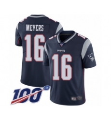 Youth New England Patriots #16 Jakobi Meyers Navy Blue Team Color Vapor Untouchable Limited Player 100th Season Football Jersey