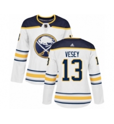 Women's Buffalo Sabres #13 Jimmy Vesey Authentic White Away Hockey Jersey