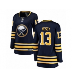 Women's Buffalo Sabres #13 Jimmy Vesey Fanatics Branded Navy Blue Home Breakaway Hockey Jersey