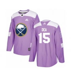 Men's Buffalo Sabres #15 Jean-Sebastien Dea Authentic Purple Fights Cancer Practice Hockey Jersey