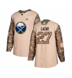 Men's Buffalo Sabres #27 Curtis Lazar Authentic Camo Veterans Day Practice Hockey Jersey