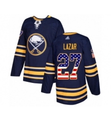 Men's Buffalo Sabres #27 Curtis Lazar Authentic Navy Blue USA Flag Fashion Hockey Jersey