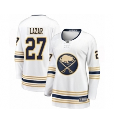 Women's Buffalo Sabres #27 Curtis Lazar Fanatics Branded White 50th Season Breakaway Hockey Jersey