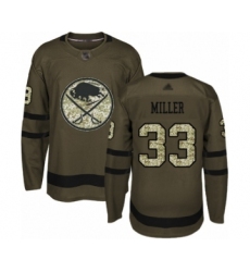 Men's Buffalo Sabres #33 Colin Miller Authentic Green Salute to Service Hockey Jersey