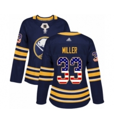 Women's Buffalo Sabres #33 Colin Miller Authentic Navy Blue USA Flag Fashion Hockey Jersey
