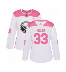 Women's Buffalo Sabres #33 Colin Miller Authentic White Pink Fashion Hockey Jersey