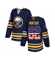 Youth Buffalo Sabres #62 Brandon Montour Authentic Navy Blue USA Flag Fashion Hockey Jersey
