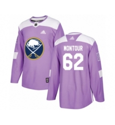 Youth Buffalo Sabres #62 Brandon Montour Authentic Purple Fights Cancer Practice Hockey Jersey
