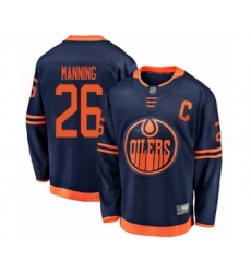 Youth Edmonton Oilers #26 Brandon Manning Authentic Navy Blue Alternate Fanatics Branded Breakaway Hockey Jersey