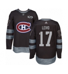 Men's Vancouver Canucks #17 Josh Leivo Authentic Black 1917-2017 100th Anniversary Hockey Jersey