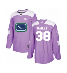 Youth Vancouver Canucks #38 Justin Bailey Authentic Purple Fights Cancer Practice Hockey Jersey