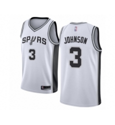 Men's San Antonio Spurs #3 Keldon Johnson Authentic White Basketball Jersey - Association Edition