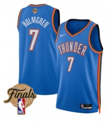 Men's Oklahoma City Thunder #7 Chet Holmgren Blue 2025 Finals Icon Edition Stitched Basketball Jersey