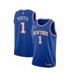Women's New York Knicks #1 Bobby Portis Authentic Blue Basketball Jersey - Statement Edition