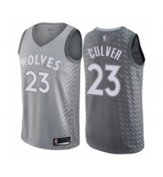 Men's Minnesota Timberwolves #23 Jarrett Culver Authentic Gray Basketball Jersey - City Edition