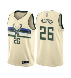 Men's Milwaukee Bucks #26 Kyle Korver Authentic Cream Basketball Jersey - City Edition