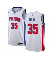 Women's Detroit Pistons #35 Christian Wood Authentic White Basketball Jersey - Association Edition