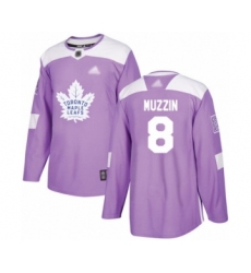 Men's Toronto Maple Leafs #8 Jake Muzzin Authentic Purple Fights Cancer Practice Hockey Jersey