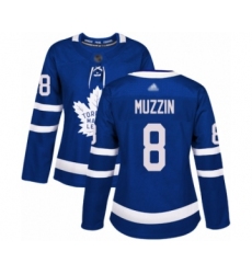 Women's Toronto Maple Leafs #8 Jake Muzzin Authentic Royal Blue Home Hockey Jersey