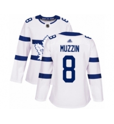 Women's Toronto Maple Leafs #8 Jake Muzzin Authentic White 2018 Stadium Series Hockey Jersey