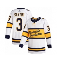 Youth Nashville Predators #3 Steven Santini Authentic White 2020 Winter Classic Hockey Jersey