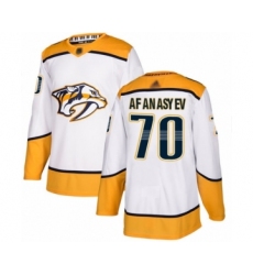 Youth Nashville Predators #70 Egor Afanasyev Authentic White Away Hockey Jersey