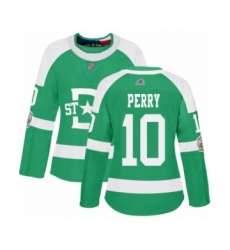 Women's Dallas Stars #10 Corey Perry Authentic Green 2020 Winter Classic Hockey Jersey