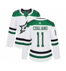Women's Dallas Stars #11 Andrew Cogliano Authentic White Away Hockey Jersey