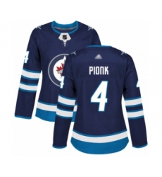 Women's Winnipeg Jets #4 Neal Pionk Authentic Navy Blue Home Hockey Jersey