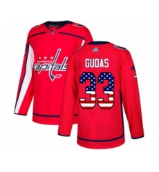 Youth Washington Capitals #33 Radko Gudas Authentic Red USA Flag Fashion Hockey Jersey
