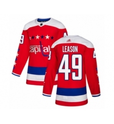 Youth Washington Capitals #49 Brett Leason Authentic Red Alternate Hockey Jersey