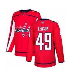 Youth Washington Capitals #49 Brett Leason Authentic Red Home Hockey Jersey