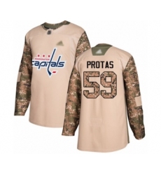Youth Washington Capitals #59 Aliaksei Protas Authentic Camo Veterans Day Practice Hockey Jersey