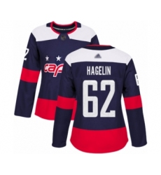 Women's Washington Capitals #62 Carl Hagelin Authentic Navy Blue 2018 Stadium Series Hockey Jersey