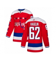 Youth Washington Capitals #62 Carl Hagelin Premier Red Alternate Hockey Jersey