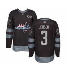 Men's Washington Capitals #3 Nick Jensen Authentic Black 1917-2017 100th Anniversary Hockey Jersey