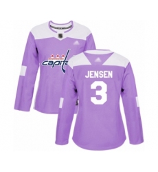 Women's Washington Capitals #3 Nick Jensen Authentic Purple Fights Cancer Practice Hockey Jersey